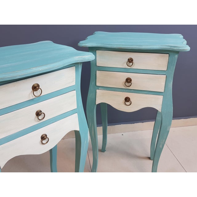 French Shabby Chic Bedside Tables Set Of 2 Chairish