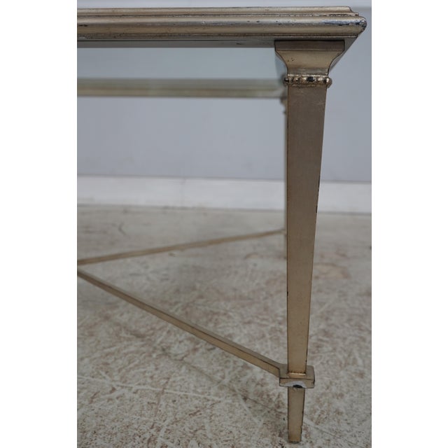 Modern Hollywood Regency Square Silver Leaf Coffee Table For Sale - Image 10 of 13