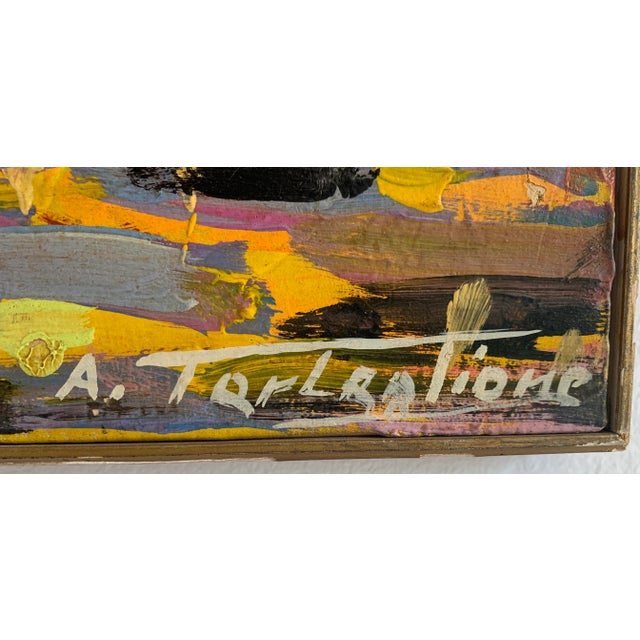 Abstract A. Tartaglione Painting Signed Acrylic on Canvas Painting For Sale - Image 3 of 9