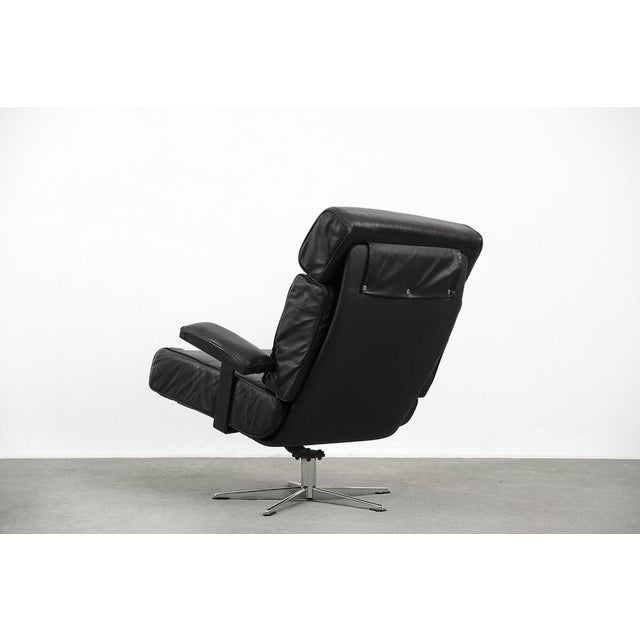 Vintage German Swivel Leather Easy Chair, 1960s For Sale - Image 6 of 11