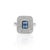 Boho Chic Diamond and Emerald Cut Blue Sapphire Ring Size 7 For Sale - Image 3 of 8