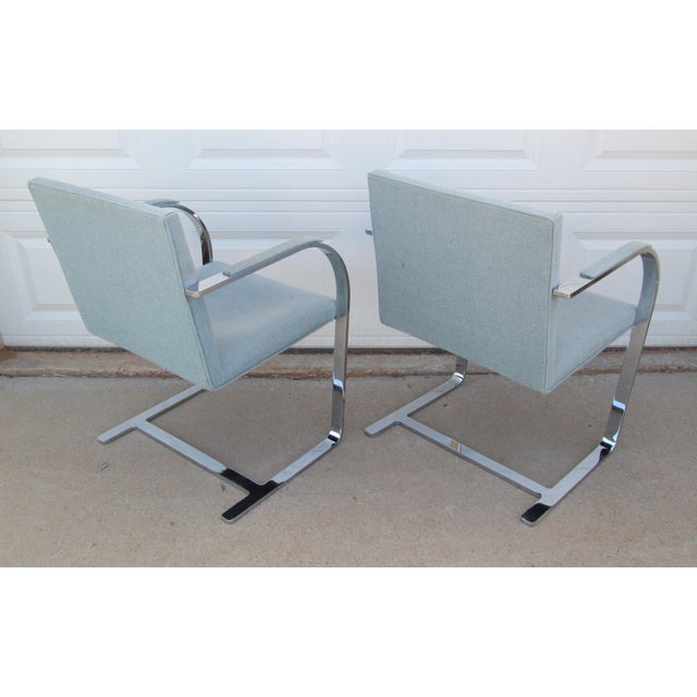 Mid-Century Modern Late 20th Century 2 Ludwig Mies Van Der Rohe Flat Arm Brno Chairs Gordon International For Sale - Image 3 of 15
