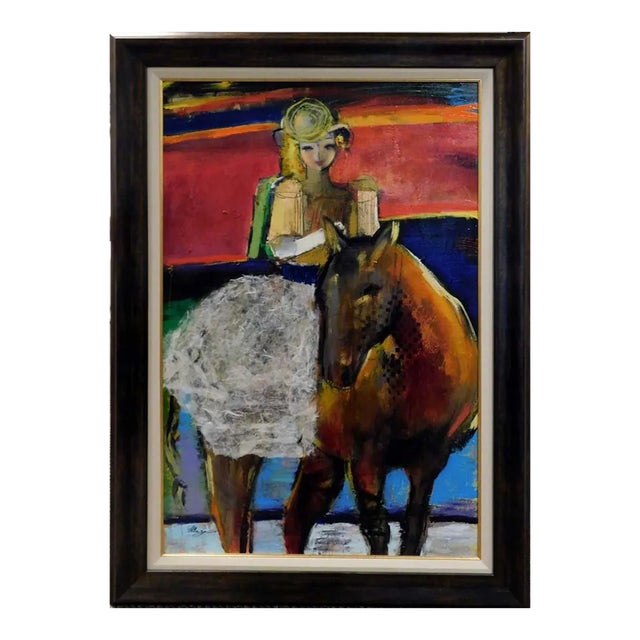 "Chestnut" Helen Zarin Expressionist Figurative Oil Painting, Framed For Sale