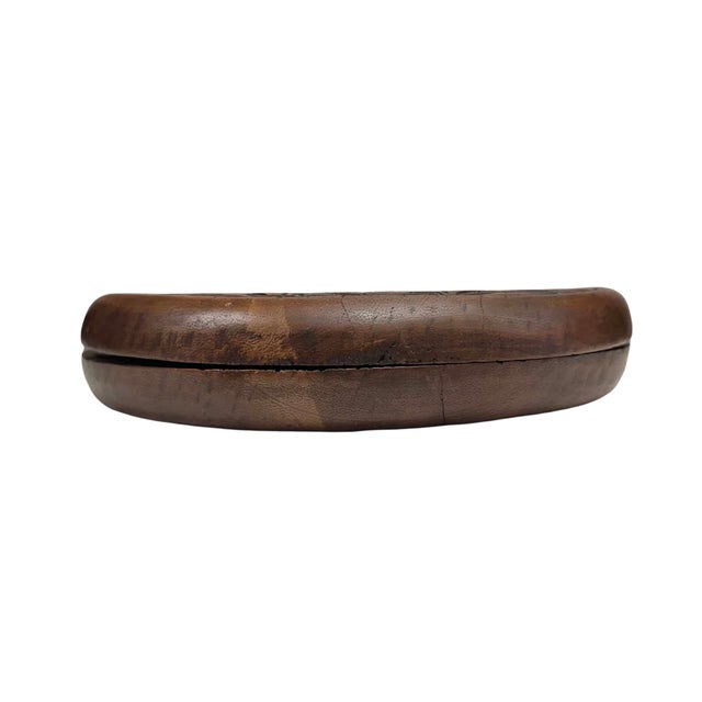 Brown Vintage Hand-Carved Folding Wooden Mancala Style Game Board With Figural Relief For Sale - Image 8 of 8