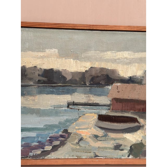 Gustaf Olsson, Seascape, 1950s, Oil Painting on Canvas, Framed For Sale - Image 7 of 18