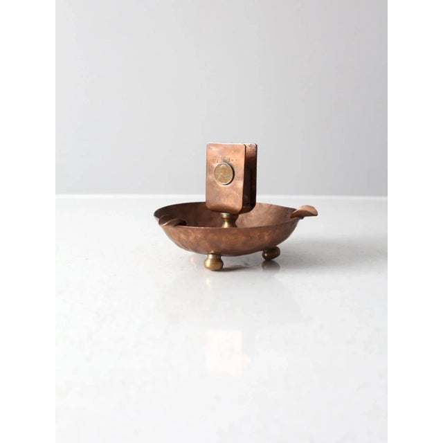 Antique Copper Match Holder Ashtray For Sale - Image 12 of 12