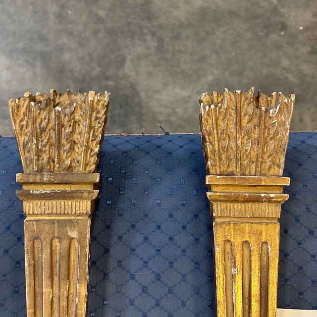 Early 20th Century Pair of Giltwood Italian Wall Prickets For Sale - Image 4 of 12