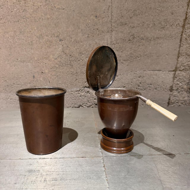 1900 - 1909 Victorian Gentleman's Traveling Copper Drinking Cup and Spirit Stove Set For Sale - Image 5 of 7