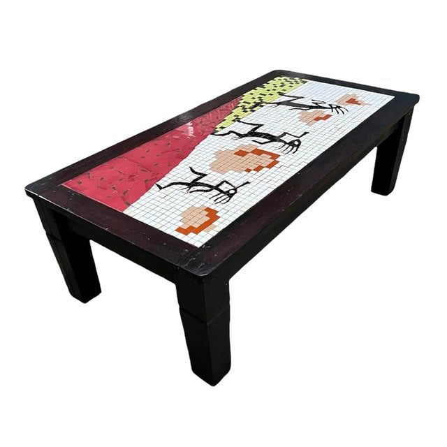 Early 20th Century Kokopelli Figurative Southwestern Mosaic Tile Coffee Table For Sale In Charlotte - Image 6 of 12
