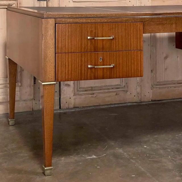 Oxblood Red Mid-Century Mahogany Desk With Armchair by De Coene of Courtrai - Set of 2 For Sale - Image 8 of 13