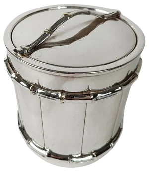 Vintage Ice Bucket in Silver-Plated Faux Bamboo in the style of Maison Baguès, 1970s