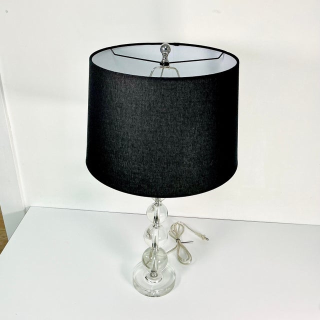 1980s Vintage Contemporary Modern Round Lucite Stacking Balls Table Lamp For Sale - Image 6 of 13