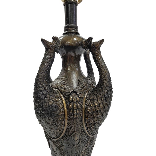 Pair of Peacock Motif Table Lamps For Sale - Image 10 of 17