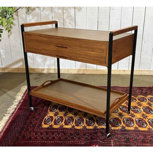 English Serving Cart on Wheels, 1970s For Sale - Image 10 of 11