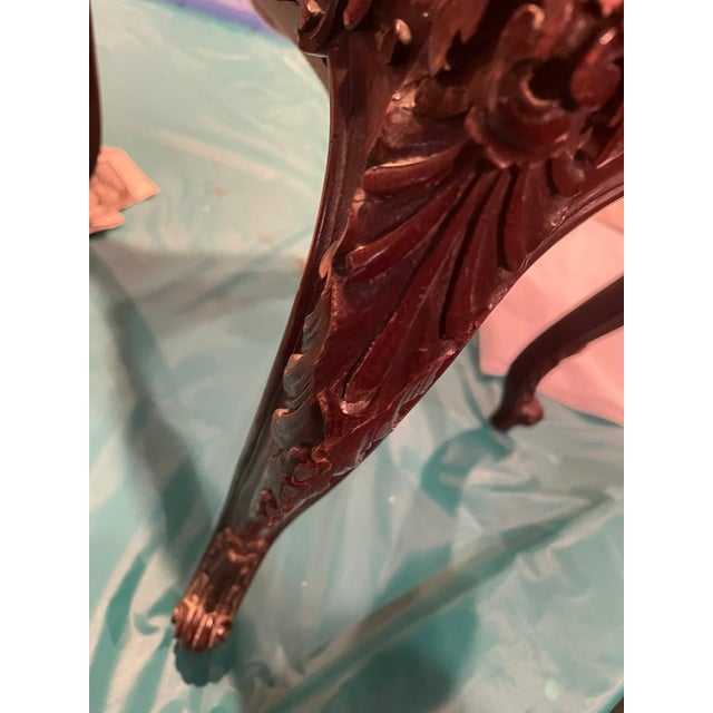 Late 19th Century Victorian Mahogany Parlor Chairs – Carved Elegance With Tapestry Charm (Pair) For Sale - Image 9 of 10