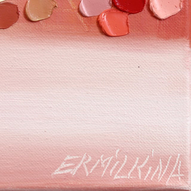 Pink Love Story Under the Pink Rain - Original Abstract Figurative Textured Impasto Oil Painting by Ekaterina Ermilkina For Sale - Image 8 of 8