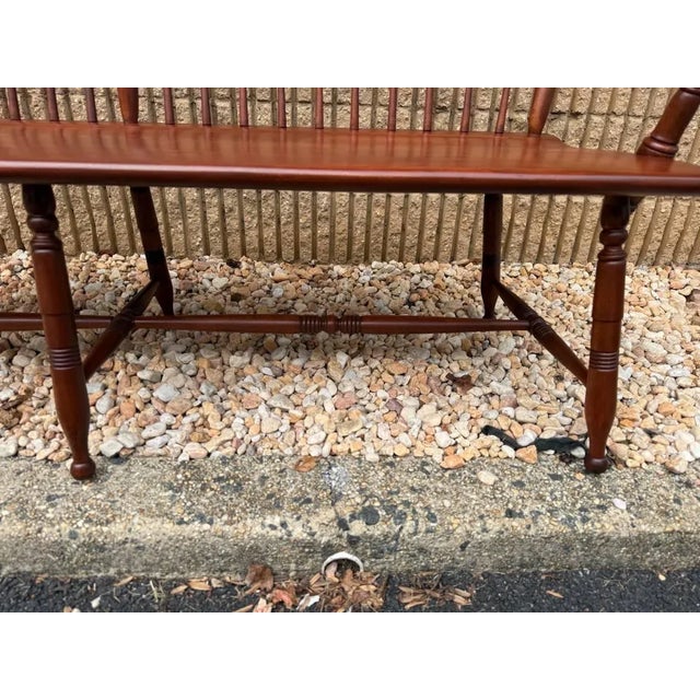 Antique Early American Primitive Style Solid Wood Rock Maple Bench For Sale - Image 11 of 18