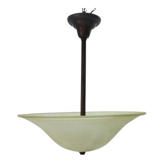 French Glass Bowl Light For Sale