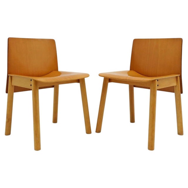 Italian Plywood Dining Chairs in the Style of Scarpa, Italy, 1980 For Sale - Image 11 of 11