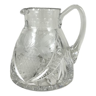 Vintage German Hand-Cut Crystal Decanter with Handle, 1960s For Sale