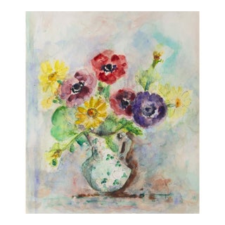 'Posy in a Pitcher' by Pauline Polk, Mid-Century California Modernist Still Life, Los Angeles For Sale