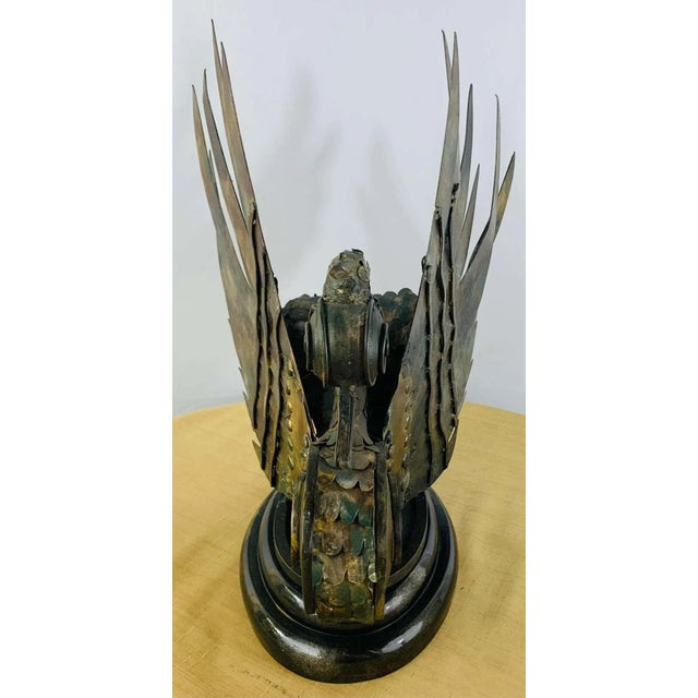 Bronze Brutalist Bronze Swan Statues, Mid-20th Century Pair on Black Base For Sale - Image 8 of 13