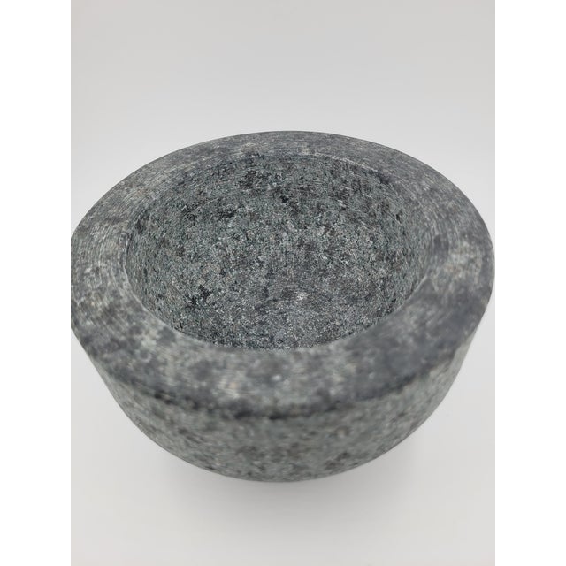 Stone Gray Late 20th Century Granite Mortar and Pestle-2-Piece Set For Sale - Image 8 of 12