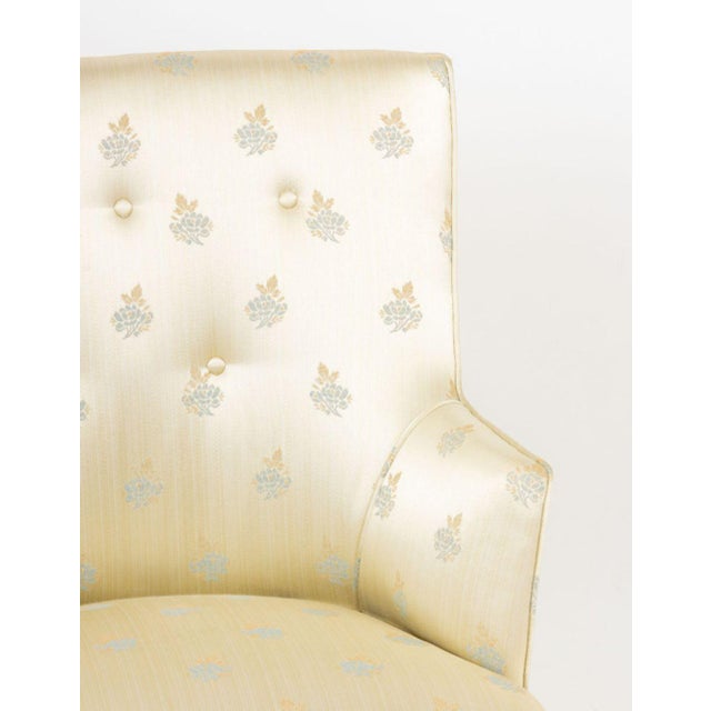 Modern Floral Silk Upholstered Chairs, 2 For Sale - Image 3 of 7