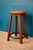 High Workshop Stool in Wood and Patinated Blue Metal For Sale - Image 6 of 9