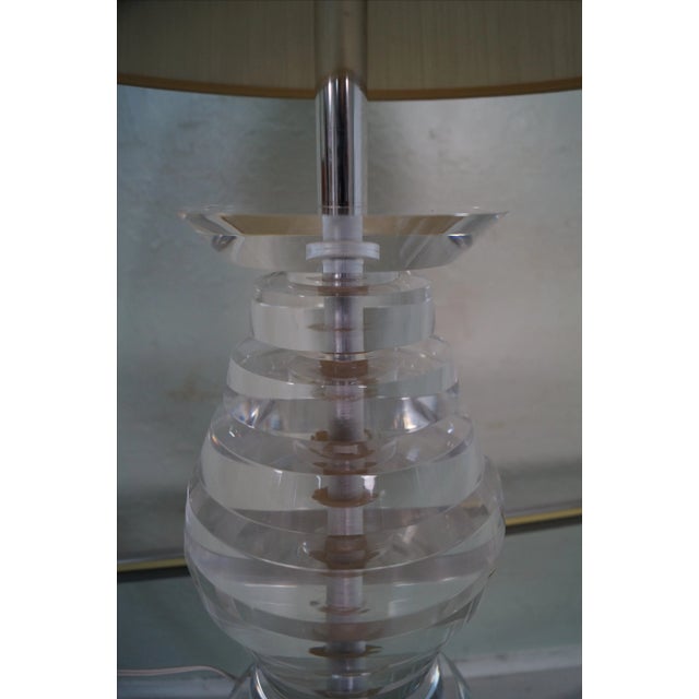 Metal Mid-Century Modern Lucite Lamp by George Bullio For Sale - Image 7 of 10