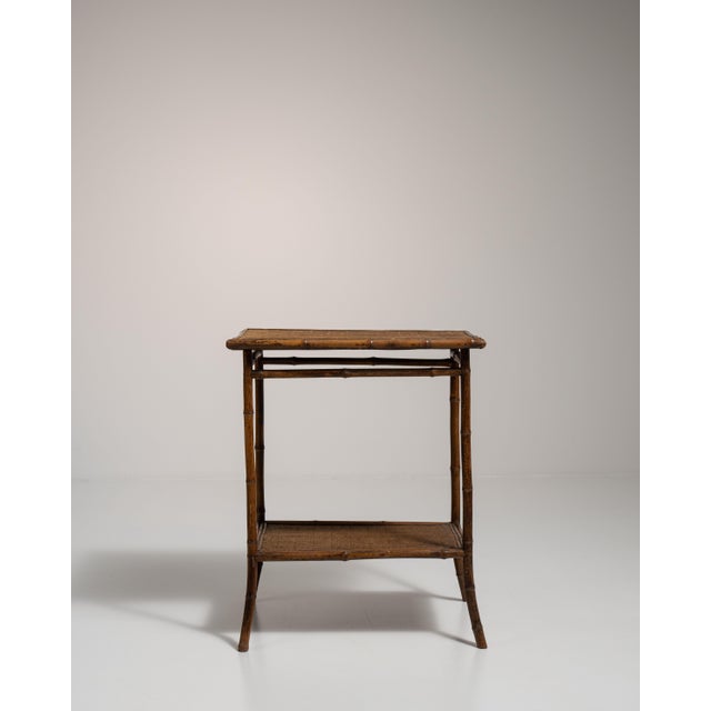 19th Century 19th Century France Napoleon III Brown Bamboo Side Table For Sale - Image 5 of 13