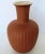 Vintage Rosenthal Keramik raw red clay vase with a scallopped exterior, a slightly flared rim and yellow gloss glaze...