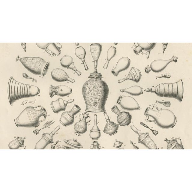 Islamic Vessels and Metalwork Object Study, 1846, Paper For Sale - Image 3 of 10