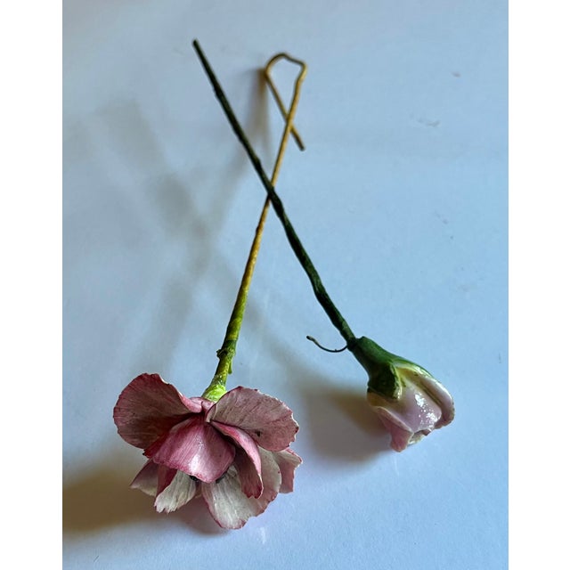 Antique Early 20th Century French Tromp l'Oeil Bouquet of Faux Porcelain Flowers For Sale In New York - Image 6 of 14