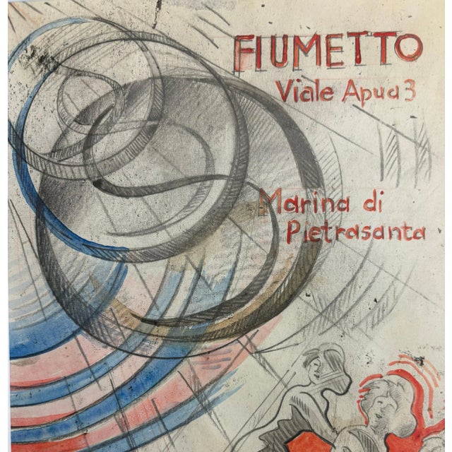 Tennis Study Poster by Uberto Bonetti, 1940s For Sale - Image 6 of 9