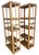 Late 20th Century Vintage Tall Architectural Palm Beach Style Rattan Étagères, Pair For Sale - Image 5 of 12