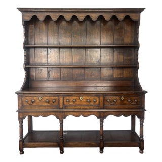 Antique English Oak Potboard Dresser For Sale
