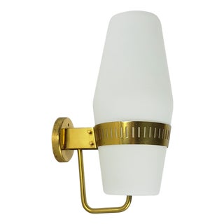 Large Brass and Glass Sconce by Bruno Gatta for Stilnovo, 1959 For Sale