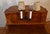 1900s Antique English Hepplewhite Burl Walnut & Leather Top Carlton Writing Desk For Sale - Image 4 of 18