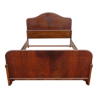 Art Deco Walnut Full Size Bed For Sale
