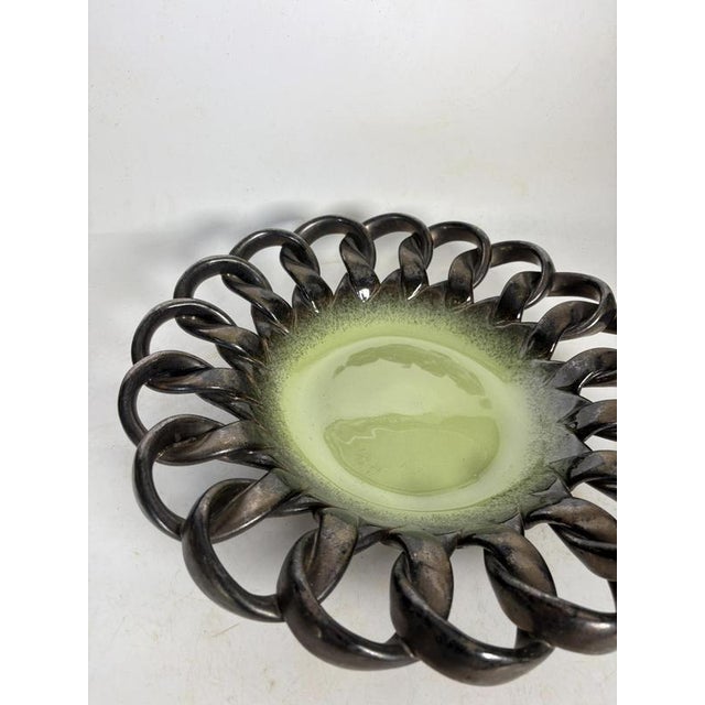 1960s French Black and Yellow Ceramic Trinket Tray, 1960 For Sale - Image 5 of 12