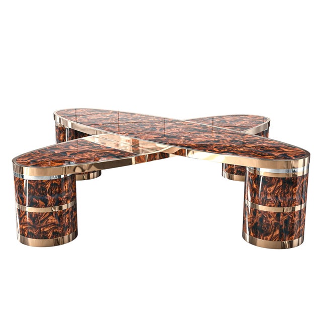 "Melagrana" Coffee Table with Burl Walnut and Bronze Details Bizimyer Furniture. Unmatched. Unrivalled. Designed by Hasan...