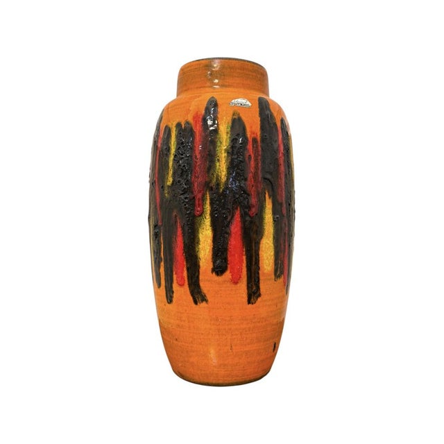 Red Large West German Brutalist Vase from Scheurich Keramik, 1970s For Sale - Image 8 of 8