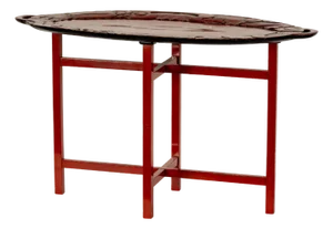 A Japonisme Red Lacquered Tray-Top Table Early 20th Century