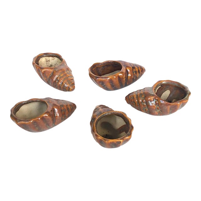 Ceramic Seashell Tea Light Candle Holder - Set of 5 For Sale