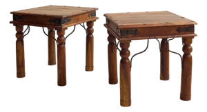 The Vintage Iron and Wood Side Tables