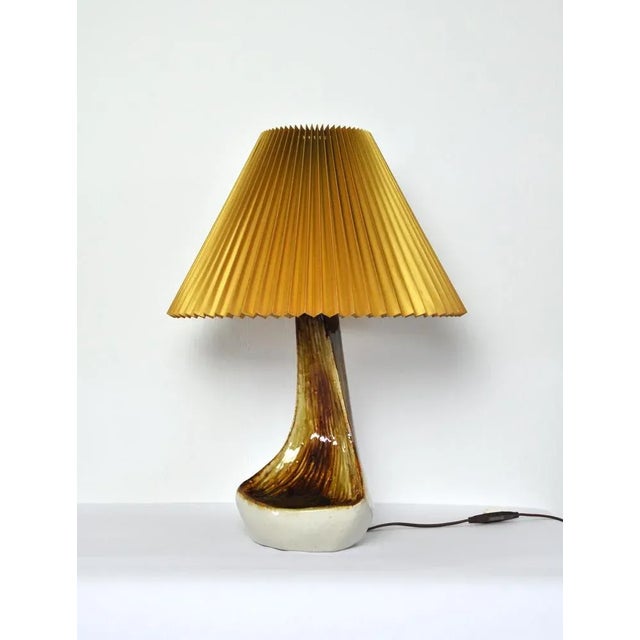 Organic Shaped Table Lamp in Warm Brown Colors by Axella Stentøj, Denmark, 1970s For Sale - Image 3 of 15