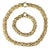 Vintage Italian 14k Gold Woven Link Necklace and Bracelet Set For Sale