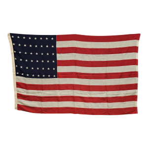 Vintage 48 Star American Flag Cotton Sewn Wwii Wwi & Korea Americana Banner 46 X 74