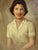 Textile Vintage Portrait Painting of a Woman on Canvas, Signed by the Artist For Sale - Image 7 of 9